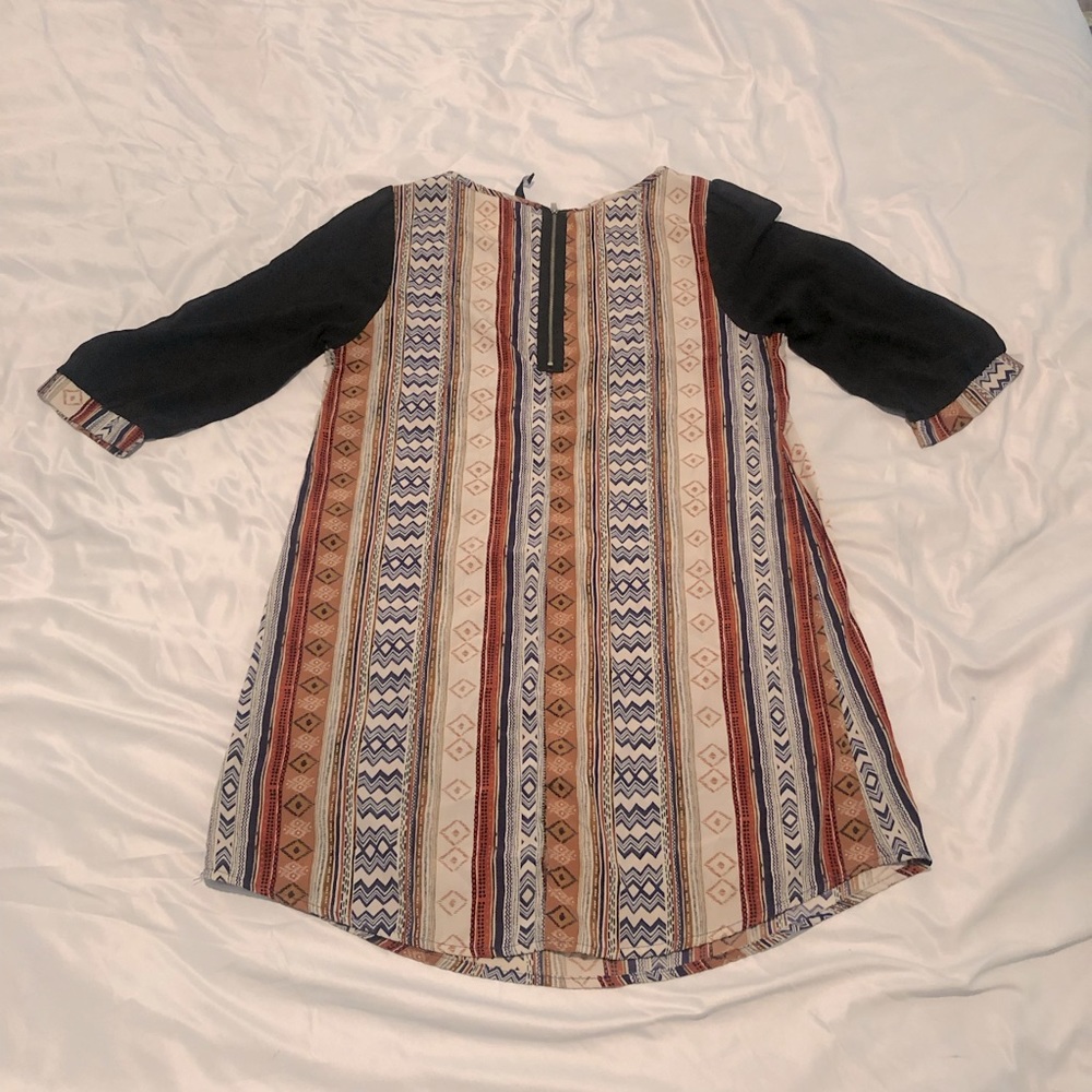 Long Sleeve tribal mini dress